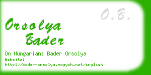 orsolya bader business card